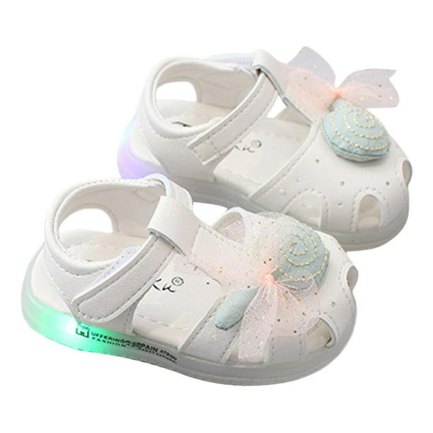 Baby Girls Ivory Shoes with Soft Fabric and Rubberized Sole 18-21 Months 5 